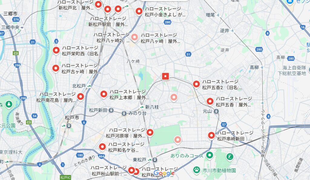 松戸ハローストレージmap