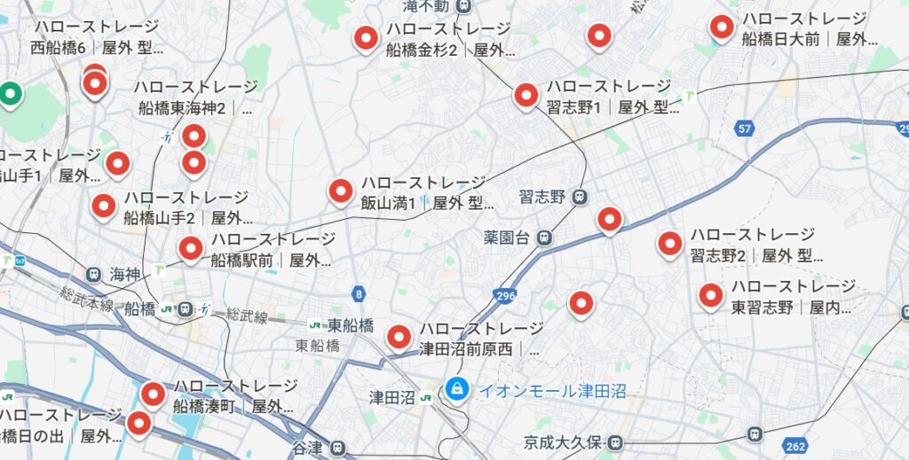 船橋ハローストレージMAP